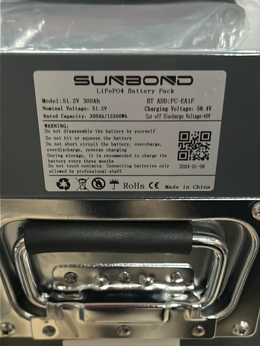 LIFEPO4 300ah@51.2V BT WIFI,LCD WALL-MOUNT 16S 300amp EVE BATTERIES