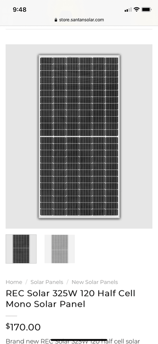 Solar panel ET solar 385 watt front 288watt back bifacel solar panels cells on front and back mono half cells 144 Hal’s cells front and back - Southwest solar supply