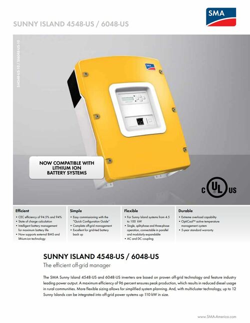 Sma sunny island inverters 6048 brand new