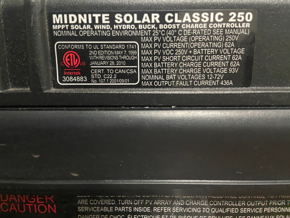 Midnight classic 250 charge controller